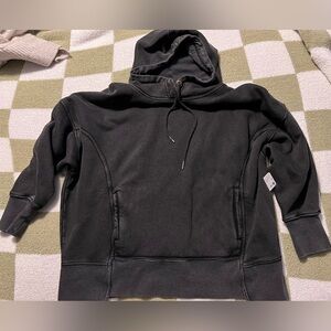 New Free People Sprint to the Finish Hoodie Black XS